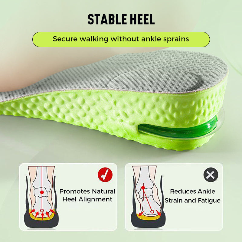Comfortable Insoles with Air Cushion and Height-Increasing Effect